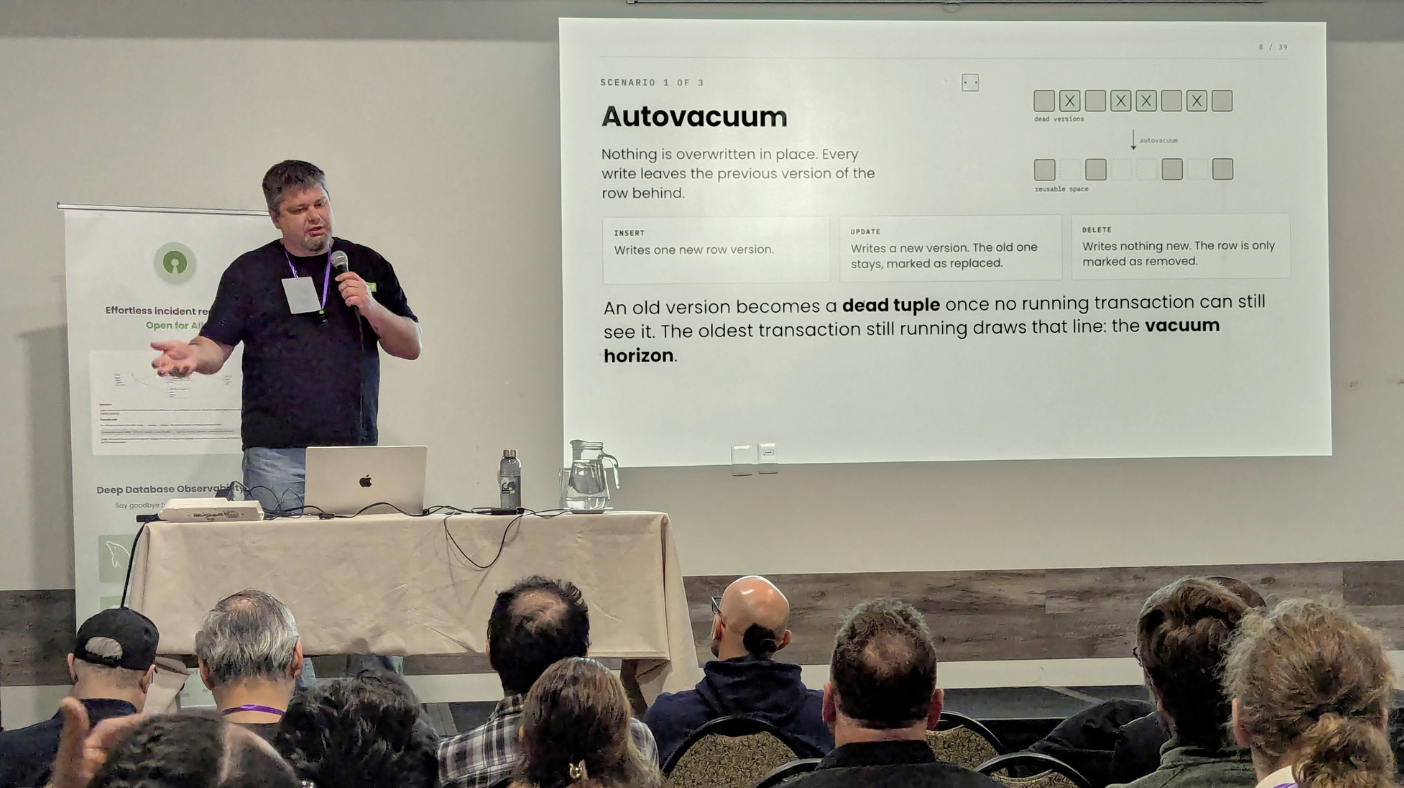Nikolay Sivko presenting at Percona University