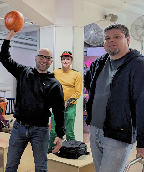 The Coroot team bowling with the Percona team
