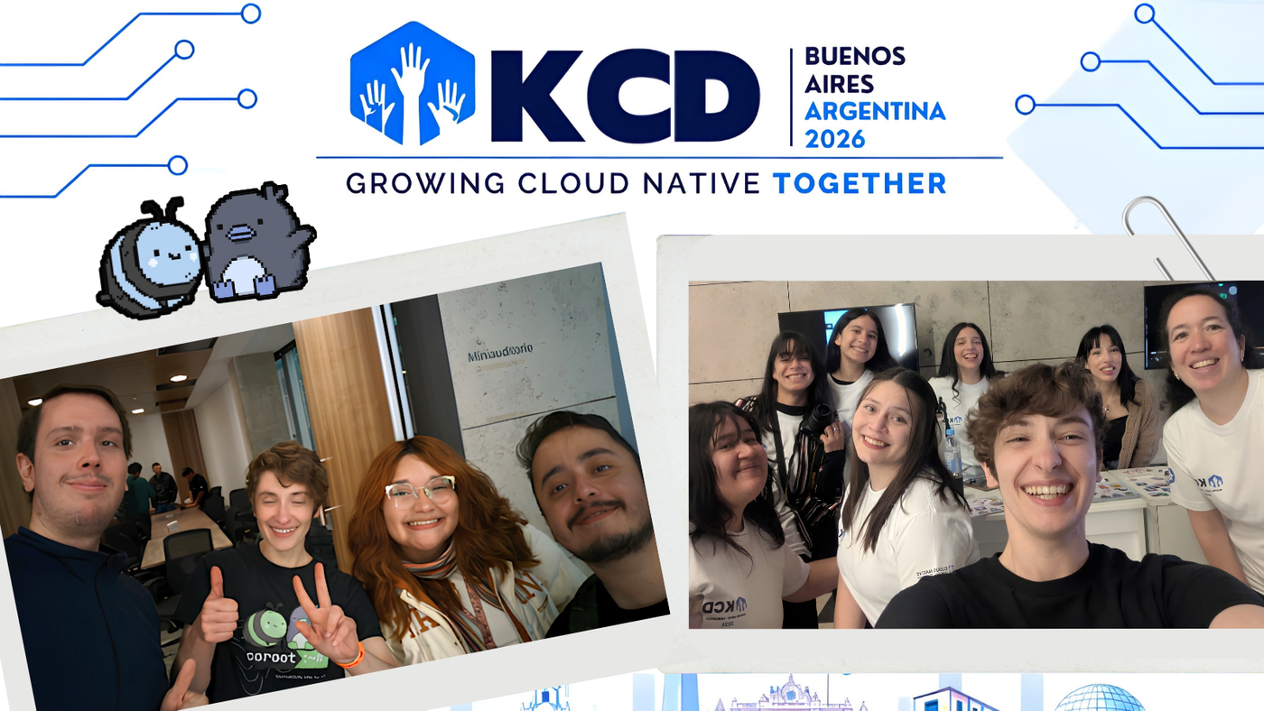 Selfies with community members at KCD Buenos Aires 2026